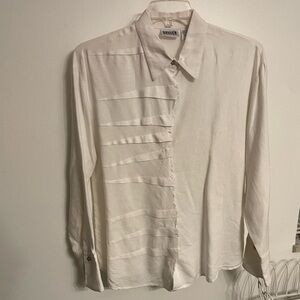 Chico's Design women’s white linen shirt